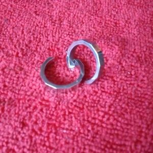 **Silver Hexagon Post Earrings